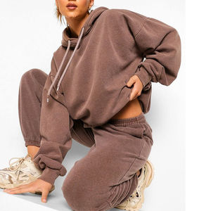 Conjuntos de Sudadera con Capucha y Pantalones Deportivos Personalizados al por Mayor, de Alta Calidad para Hombre, en Poliéster/Algodón, Teñidos en Color Sólido, Transpirables, para Invierno, Servicio OEM - Product Image 1