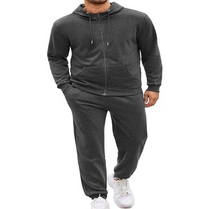 Alta calidad invierno 100% algodón Tech Fleece 500GSM chándal liso de gran tamaño 2 uds chándal de alta calidad - Product Image 6