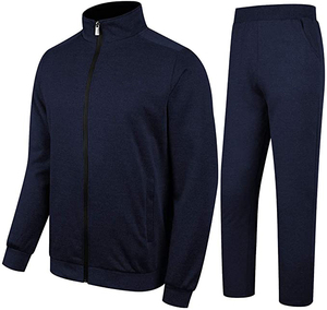 Cómodo Regular Fit Casual Solid Men Chándal Conjunto de dos piezas para Activewear Sports Fitness 100% Poliéster - Product Image 4
