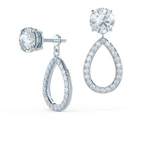 Premium Chandelier Lab Grown Diamond <b>Earring</b> With 925 Sterling Silver IGI Certified Casual Wear American Diamond - Product Image 3