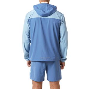 <b>Men</b> Two Piece Sportswear Hooded Windbreaker Jacket and <b>Shorts</b> Solid Print Casual Gym Outfit for Spring Season Tracksuits 2026 - Product Image 6