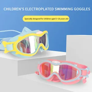 Vente chaude nouvelles lunettes de natation en macaron pour enfants PC lunettes de natation anti-buée lunettes de natation imperméables pour enfants