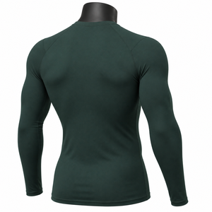 Men’s Dark Green Compression Shirt <b>Long</b> <b>Sleeve</b> Gym Fitness Tight <b>Base</b> <b>Layer</b> Activewear OEM Wholesale - Product Image 6
