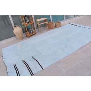 Alfombra Vintage Extra Grande, Alfombra Turca de 5.9x12.4 pies, Alfombra de Lana Azul - Product Image 1