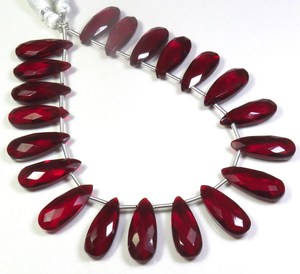 Alta calidad 20 piezas granate rojo hidrocuarzo cuentas de vidrio 20x8mm corte facetado piedras preciosas sueltas lote de granate vidrio cuentas de cuarzo - Product Image 6