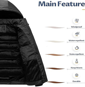 Chaqueta de Burbuja para Hombre, Abrigo Grueso de Invierno, Chaqueta Acolchada Pesada para Hombre, Subida por Dress Sports - Product Image 5