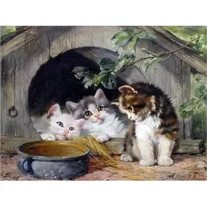 Trois chatons J. Adam Accent Carrelage Mural Cuisine Salle de Bain Dosseret Mural en Céramique - Product Image 1