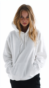 Sudadera Extra Grande para Mujer, Hombros Caídos, Manga Larga, Sudadera con Capucha, Top para Mujer, Sudadera de Forro Polar de 500 GSM - Product Image 5