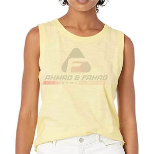 Camisetas sin mangas para mujer personalizadas con el último diseño, camisetas transpirables de estilo informal con logotipo a la venta - Product Image 1