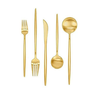 Juego de cubiertos de metal a granel moderno personalizado de la mejor calidad, cuchillo de acero inoxidable chapado en oro, cuchara, tenedor, juegos de cubiertos de Portugal - Product Image 1