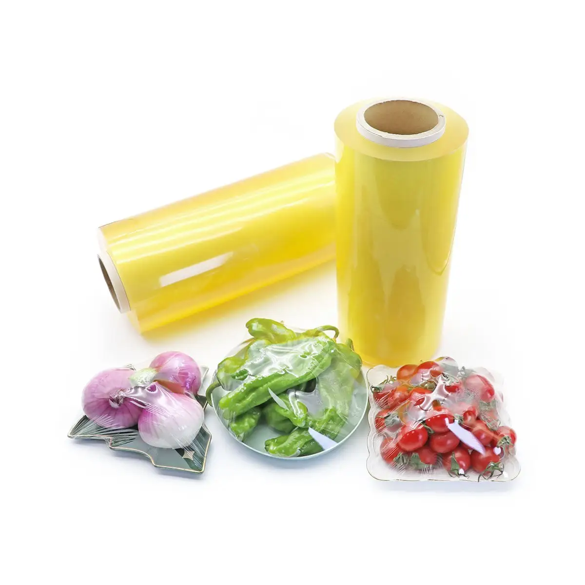 Rouleau de film alimentaire durable en PVC, film extensible extensible pour emballage alimentaire en plastique pour la cuisine