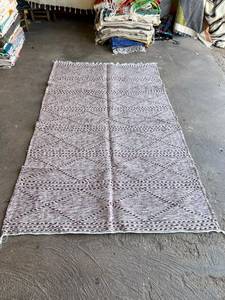 Tapis en laine fait main, couleur unie, rectangulaire, style bohème, à poils ras, pour la décoration du salon - Product Image 4