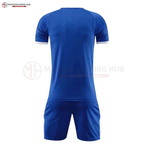 Camiseta deportiva de equipo de fútbol con logotipo de impresión personalizado, diseños de uniformes de fútbol de secado rápido, camiseta de fútbol azul, Conjunto de camiseta de fútbol - Product Image 5