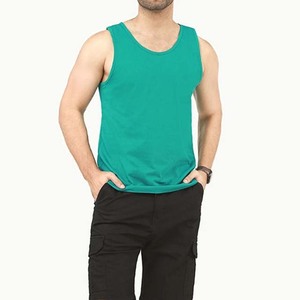 เสื้อกล้ามถักสีเขียวล้วน คอกลม แขนกุด สำหรับผู้ชาย สวมใส่สบายๆ ออกกำลังกาย ฟิตเนส รับสั่งทำ - Product Image 5