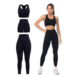 Offre Spéciale 5 pièces ensemble haut et bas Gym Fitness costume femmes entraînement vêtements de sport blanc Logo personnalisé Yoga ensemble - Product Image 2