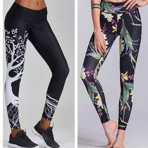 กางเกงเลกกิ้งแฟชั่นผู้หญิงสไตล์ใหม่ พิมพ์ลายดิจิทัล เอวสูง แห้งเร็ว เป็นมิตรกับสิ่งแวดล้อม ระบายอากาศได้ดี เหมาะสำหรับออกกำลังกาย - Product Image 3