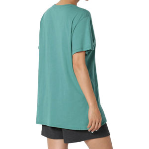 Camiseta de manga corta informal de corte extragrande para mujer, 65% de algodón, 35% de poliéster, logotipo personalizado, transpirable, ecológico, Plus - Product Image 3