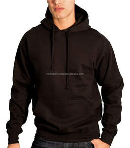 Customizable Heavyweight Pullover <b>Fleece</b> Cotton Hoodie for <b>Men</b> Plain <b>Black</b> Design with Sizes for Winter - Product Image 5