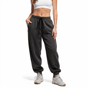 Pantalons de survêtement en molleton 500 GSM pour femmes, taille haute avec cordon de serrage, pantalons de jogging pour femmes, jogging d'extérieur, pantalons de survêtement 450 GSM pour femmes - Product Image 1