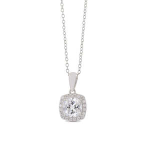 Élégant pendentif en diamant américain de 1.5 carats avec design de coupe de coussin avec chaîne en argent 925 colliers de luxe - Product Image 2