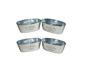 Factory Wholesale Galvanized Metal Vintage <b>Succulent</b> Herb Planter <b>Pots</b> Set Plant Flower <b>Pot</b> with Wood Handle - Product Image 6