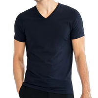 T-shirt personnalisé 100% coton 160 GSM pour homme, plusieurs couleurs unies, léger, coupe ajustée, col en V, étiquettes de taille, logo, faible MOQ-prix