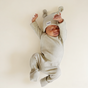 Pyjamas en bambou Hongbo, fournisseur d'or, vente en gros, combinaisons unies à manches longues pour bébés de 3 à 6 <span class=keywords><strong>mois</strong></span>, vêtements pour garçons et filles - Product Image 2