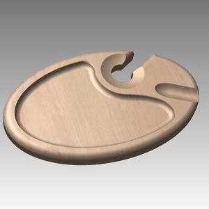 Bandeja de aperitivos de madera de diseño moderno con soporte para copas de vino Estilo digital - Product Image 1