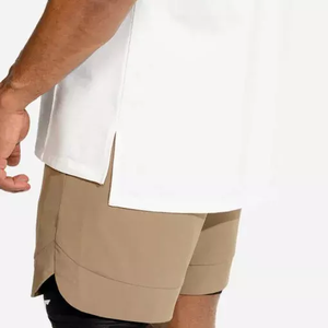 Camisetas de algodón de alta calidad de talla grande 2023 para hombre, ropa de gimnasio con hombros caídos de gran tamaño, ropa de entrenamiento lisa con patrón estampado - Product Image 5