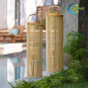 Experimenta la serenidad en cada brillo: candelabros colgantes de bambú y ratán hechos a mano en Vietnam, cubierta de lámpara de pantalla - Product Image 5