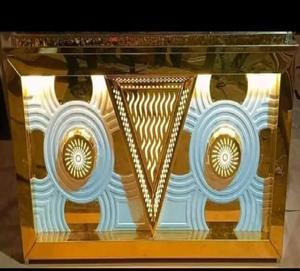 เคาน์เตอร์จัดแสดงงานแต่งงานทำจากสเตนเลสสตีลหรูหราเคลือบสีทองสำหรับจัดเลี้ยงและตกแต่ง - Product Image 3