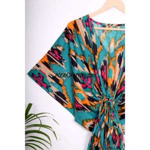 Robe de plage en coton pour femmes, kaftan indien fait main, robe de plage, robe de demoiselle d'honneur - Product Image 5