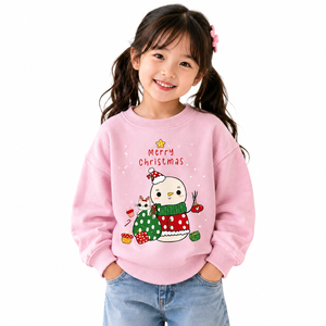 Girls <b>Christmas</b> Printed Crew Neck Sweatshirt Cute Penguin Holiday <b>Long</b> <b>Sleeve</b> Pullover Kids Casual Winter <b>Top</b> - Product Image 1