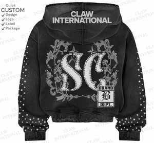 Chándal personalizado para hombre al por mayor, ropa de invierno con estampado personalizado, Sudadera con capucha, ropa de calle de moda de talla grande, fabricante de Pakistán - Product Image 3