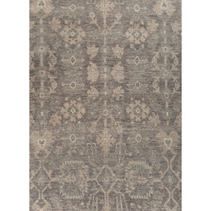 พรมขนสัตว์ถักมือ Erbe สีเทาและสีดำ ลายเหรียญ  แบบทอเรียบ สำหรับใช้ในบ้าน สำหรับห้องนั่งเล่น พรมจาอีปุร์ ZA - Product Image 3