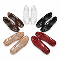 Sandales plates d'été à bout carré, couleur unie, décontractées, minimalistes, en PVC, à enfiler, fermées, à la mode, ajourées, pour la plage