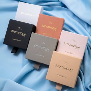 Stockholm Sinh Thái Màu Đen Ngăn Kéo Hộp Đồ Trang Sức Biểu Tượng Tùy Chỉnh Mặt Dây Chuyền Đồ Trang Sức Bao Bì Hộp Quà Tặng - Product Image 3