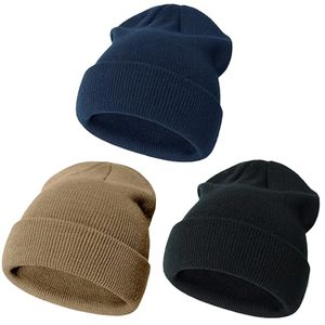 Unisex Solid Color Beanie Hat 100% Acrylic Knitted <b>Winter</b> <b>Cap</b> Casual Style for Adults 56-58CM Head Circumference - Product Image 1