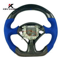 Volant sport en fibre de carbone véritable KBV pour S2000 DC5 CL7 2000-2009 avec LED et poignée de 50 mm, 100 % fibre de carbone personnalisée