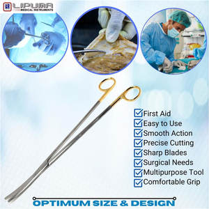 Superventas Curva 12 Carburo de tungsteno T/C Metzenbaum Tijeras curvas Instrumento quirúrgico manual con estándar de seguridad MOL - Product Image 5