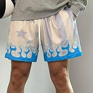 Pantalones cortos de motorista de talla grande gris oscuro para hombre estilo informal teñido de fábrica al por mayor - Product Image 5