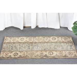 Classique Beige 1.5X3 ft laine tapis fait main Patchwork Design tapis turcs pour salon chevet Rectangle forme Latex support - Product Image 3