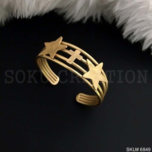 Diseño único hecho a mano chapado en oro diseñador hecho a mano estilo estrella brazalete y brazalete para mujeres y niñas brazaletes SKU6849 - Product Image 2