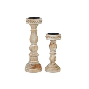 Bougeoir de pilier en bois de nouveauté bougeoir en bois fabriqué à la main pour la décoration intérieure et la décoration de cuisine et de table d'Inde - Product Image 4