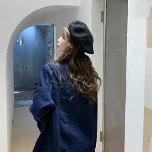 2024 Spring New Vintage Loose-fit Denim <b>Jacket</b> <b>Women's</b> Petite Medium-length Work Clip Top Trendy Retro Style - Product Image 2