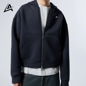 เสื้อฮู้ดดี้ผู้ชายทรงโอเวอร์ไซส์แบบซิป ผ้าคอตตอนหนา 500 GSM ทรงบ็อกซี่ รับผลิตตามแบบ OEM - Product Image 1