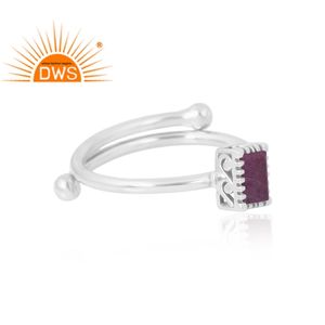 Anillo de piedras preciosas de rubí Natural de Plata de Ley 925, joyería personalizada para mujer, regalo para ella - Product Image 4