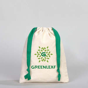 Bolsa de Tela de Algodón Orgánico 6W X 8H (15.5cm X 20cm) con Asa Verde, Serigrafía y Bordado Personalizables para Promoción de Paquetes - Product Image 5