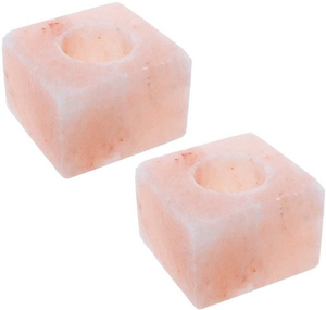 Eco-Friendly <b>Cube</b> Shape Himalayan Salt Candle Holder Tea <b>Light</b> Natural Crystal Pink Rock Salt Handcrafted Durable Home Decor - Product Image 3