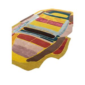 พรมขนสัตว์ผสมวิสโคสทอมือลายแอ็บสแตรก รุ่น Joy Gold Tra-15215 สำหรับตกแต่งบ้าน - Product Image 2